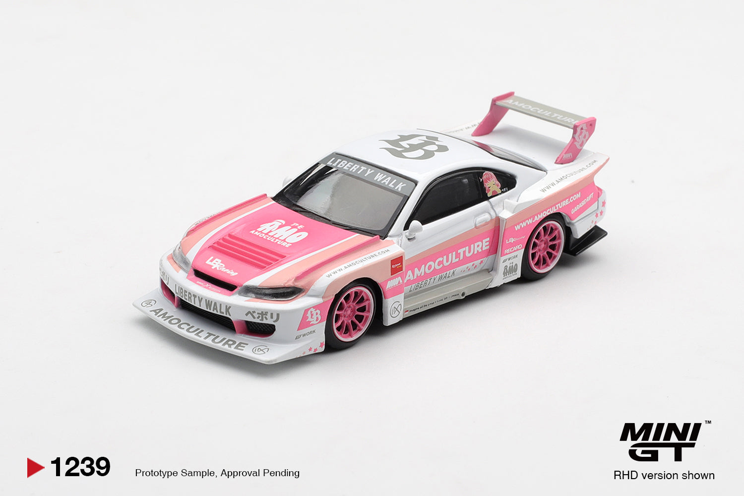 2026 Nissan Silvia (S15) LB-Super Silhouette AmoCulture, White/Pink (RHD)